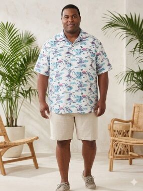 Tommy Bahama Men's  xxxl Coconut Point Island Zone Aloha Hawaiian Camp Shirt